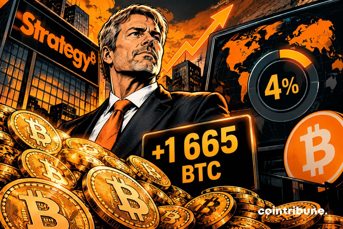Bitcoin : Strategy dépasse 4 % de l’offre totale en ajoutant 1 665 BTC à son portefeuille